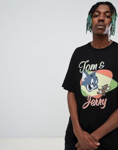 Oversize-футболка с принтом Тома и Джерри ASOS DESIGN - Черный