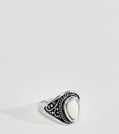Серебристое массивное кольцо с кремовым камнем DesignB эксклюзивно для ASOS - Серебряный
