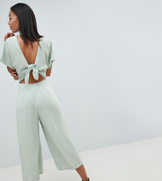 Шифоновый комбинезон с открытой спиной Missguided Tall - Зеленый