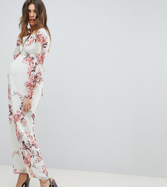 Платье макси на пуговицах с длинными рукавами и принтом Hope &amp; Ivy Maternity - Мульти