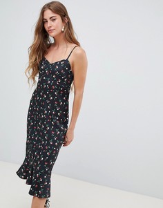 Платье-комбинация миди с принтом вишен ASOS DESIGN - Мульти