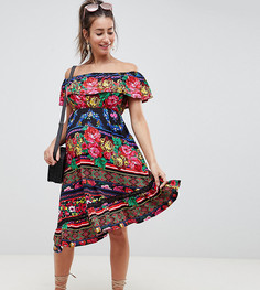 Сарафан миди с открытыми плечами и цветочным принтом ASOS DESIGN Maternity - Мульти