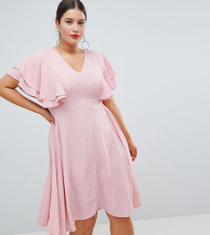 Платье миди Boohoo Plus - Розовый