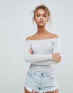 Боди в полоску с открытыми плечами ASOS DESIGN - Мульти
