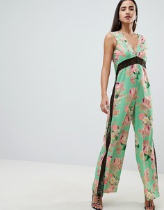 Комбинезон с цветочным принтом и кружевными вставками ASOS DESIGN - Мульти
