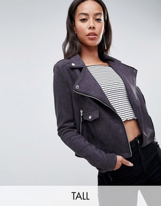 Байкерская куртка из искусственной замши Missguided Tall - Черный