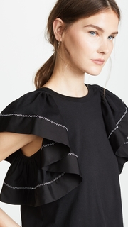 See by Chloe Ruffle Sleeved Tee