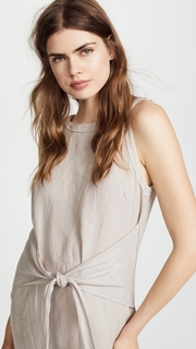 Three Dots Tie Front Midi Dress