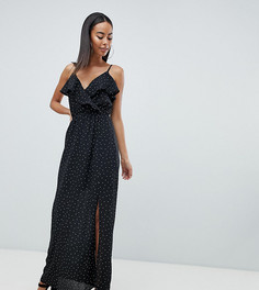 Платье макси в горошек Missguided Tall - Черный