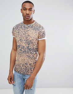 Футболка с леопардовым принтом ASOS DESIGN - Белый