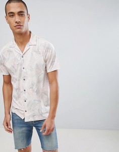 Розовая рубашка с принтом пальм Burton Menswear - Розовый