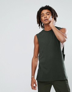 Свободная майка с заниженными проймами ASOS - Зеленый