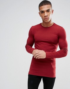 Красный удлиненный облегающий лонгслив ASOS DESIGN - Красный