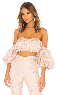 Shirred bustier with puff sleeves - LPA