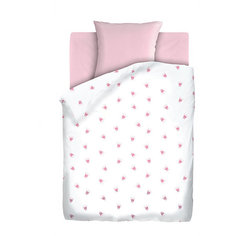 Детское постельное белье 3 предмета Непоседа, Коронки, розовый (простынь на резинке)