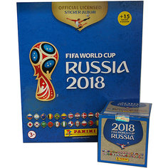Альбом с наклейками и бокс (50 пакетов наклеек) Panini "Чемпионат Мира по футболу FIFA 2018"