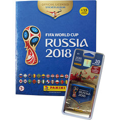 Альбом с 15 наклейками + 4 пакета по 5 наклеек Panini "Чемпионат Мира по футболу FIFA 2018"