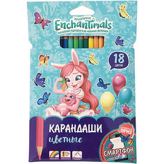 Цветные карандаши Limpopo "Enchantimals", 18 цветов