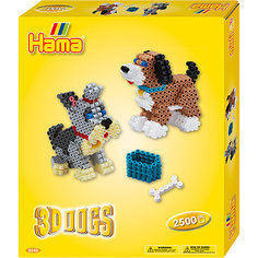 Термомозаика Hama Perlen "3D Собачки" + 1 основа, 2500 бусин