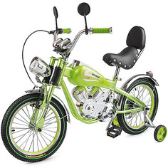 Двухколёсный велосипед-мотоцикл Small Rider "Motobike Vintage" 16, зелёный