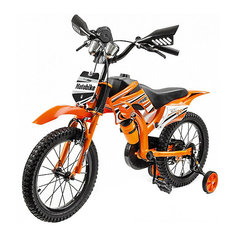 Двухколёсный велосипед-мотоцикл Small Rider "Motobike Sport" 16, оранжевый