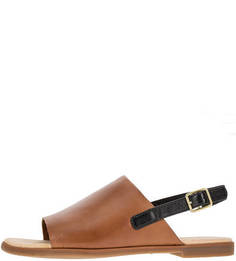 Коричневые сандалии из натуральной кожи Clarks