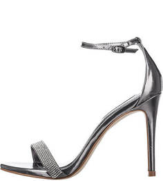 Серебристые босоножки с декоративной отделкой Steve Madden