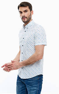 Хлопковая рубашка в горошек с короткими рукавами Lerros