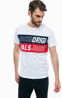 Хлопковая футболка с принтом Jack & Jones