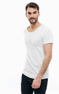 Футболка молочного цвета из хлопка Jack & Jones