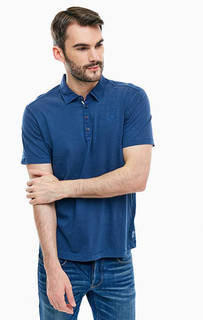 Синяя хлопковая футболка поло в полоску Lerros