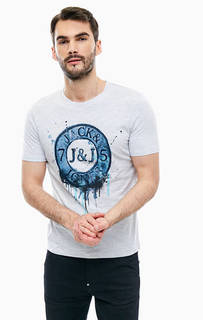 Хлопковая футболка с принтом Jack & Jones