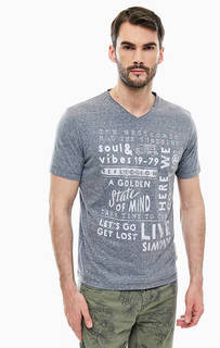 Серая футболка с треугольным вырезом Lerros