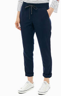 Зауженные синие брюки с резинкой на талии S.Oliver