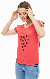 Красная футболка с отделкой пайетками S.Oliver