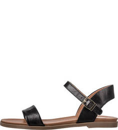 Черные кожаные сандалии Steve Madden