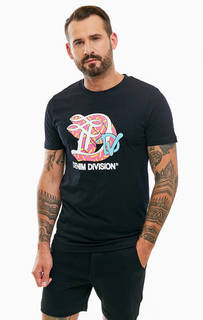 Черная хлопковая футболка с круглым вырезом Tom Tailor Denim