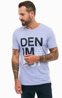 Сиреневая футболка из хлопка Tom Tailor Denim