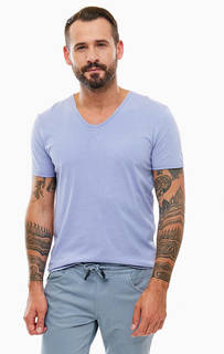 Однотонная хлопковая футболка с круглым вырезом Tom Tailor Denim