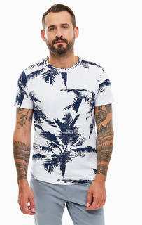 Синяя хлопковая футболка с круглым вырезом Tom Tailor Denim