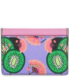 Разноцветная кожаная визитница Furla