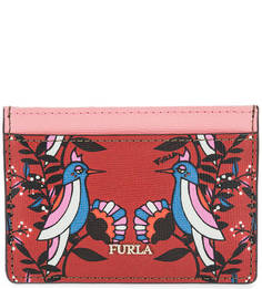 Разноцветная кожаная визитница Furla