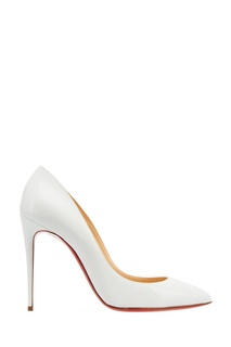 Белые лакированные туфли Pigalle Follies 100 Christian Louboutin