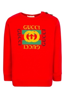 Красный джемпер с логотипом Gucci Children