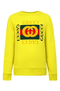 Желтый джемпер с логотипом Gucci Children