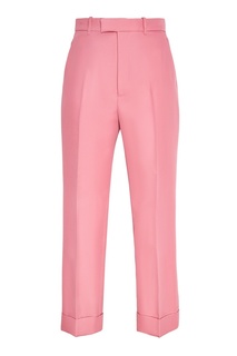 Однотонные розовые брюки Gucci
