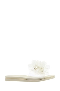 Белые сандалии с прозрачными цветами Simone Rocha