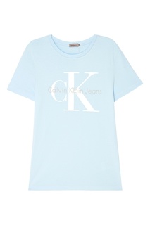 Голубая футболка с логотипом Calvin Klein