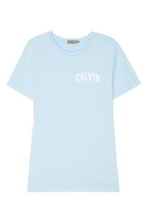 Голубая футболка с надписью Calvin Klein