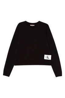 Черный свитшот с нашивкой Calvin Klein
